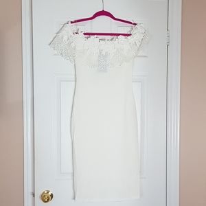 White Midi Off The Shoulder Dress